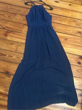 BCBGeneration Navy Halter Neck Maxi Dress